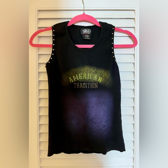 Tops - American Tradition Biker Design Ladies Collection black t-shirt. Size Medium